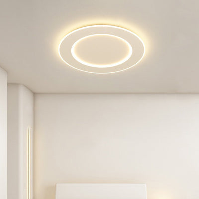 Modern Minimalist PVC Iron Leaf-Shaped Round LED Flush Mount Ceiling Light For Bedroom & Living Room
