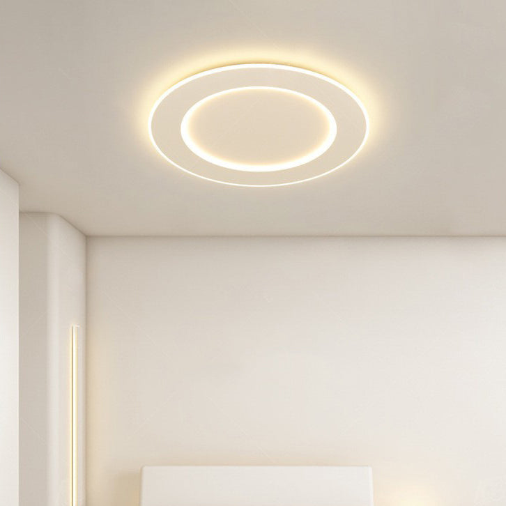 Modern Minimalist PVC Iron Leaf-Shaped Round LED Flush Mount Ceiling Light For Bedroom & Living Room
