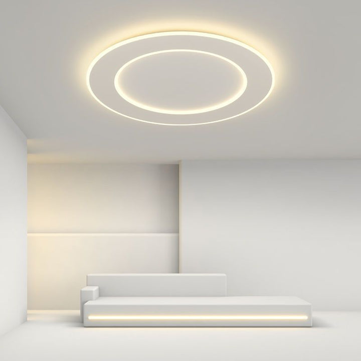 Modern Minimalist PVC Iron Leaf-Shaped Round LED Flush Mount Ceiling Light For Bedroom &amp; Living Room