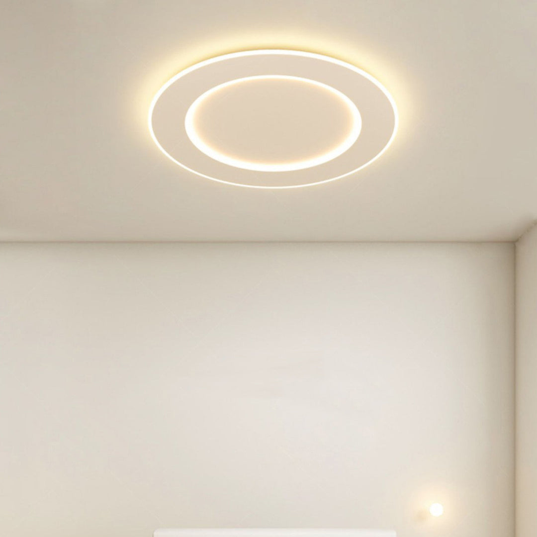 Modern Minimalist PVC Iron Leaf-Shaped Round LED Flush Mount Ceiling Light For Bedroom &amp; Living Room