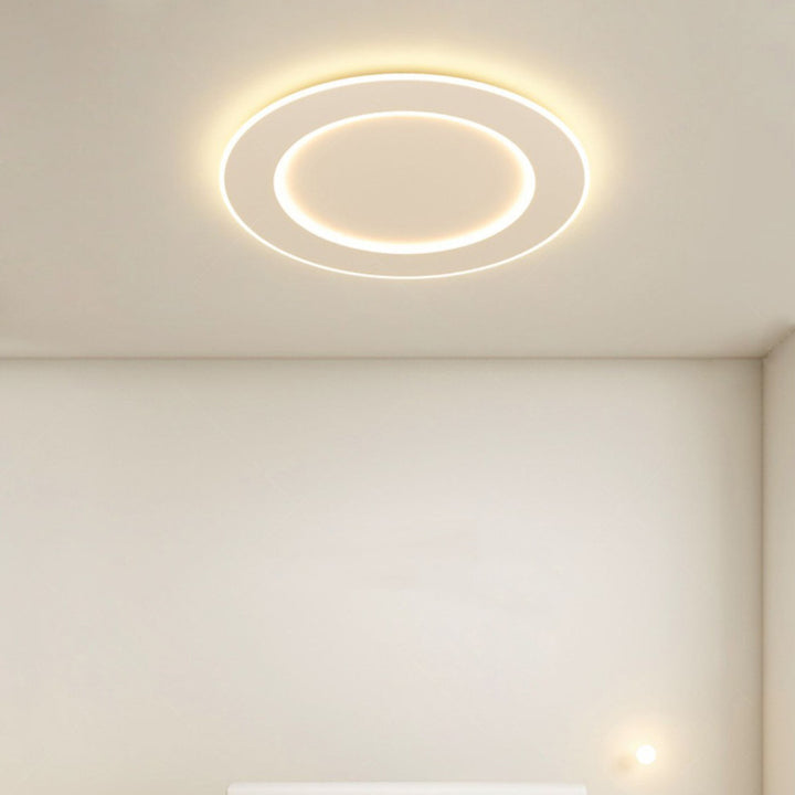 Modern Minimalist PVC Iron Leaf-Shaped Round LED Flush Mount Ceiling Light For Bedroom &amp; Living Room