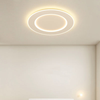 Modern Minimalist PVC Iron Leaf-Shaped Round LED Flush Mount Ceiling Light For Bedroom & Living Room