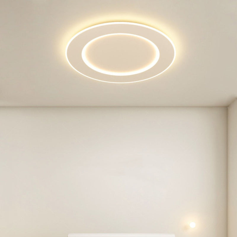 Modern Minimalist PVC Iron Leaf-Shaped Round LED Flush Mount Ceiling Light For Bedroom & Living Room
