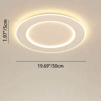 Modern Minimalist PVC Iron Leaf-Shaped Round LED Flush Mount Ceiling Light For Bedroom & Living Room