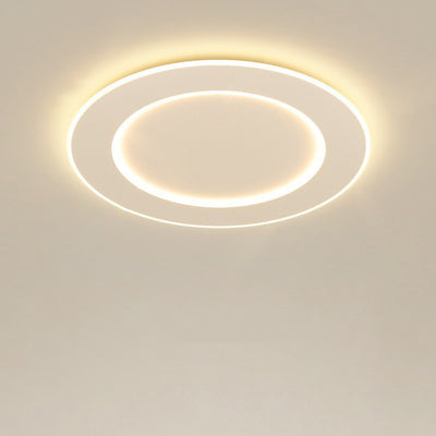 Modern Minimalist PVC Iron Leaf-Shaped Round LED Flush Mount Ceiling Light For Bedroom & Living Room