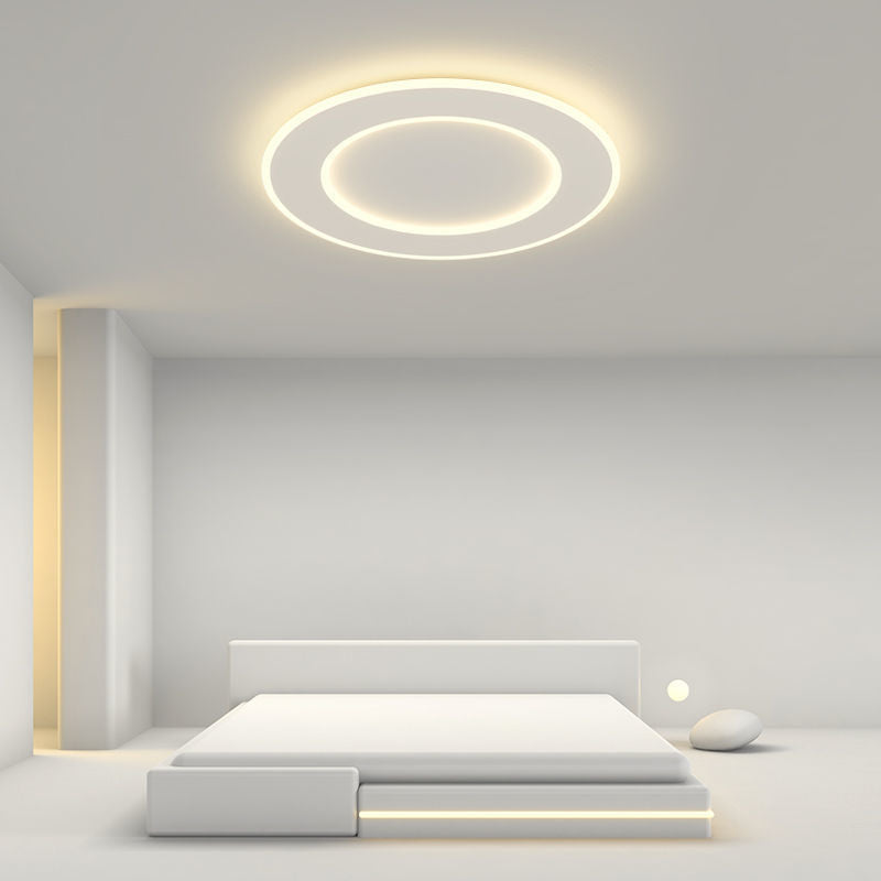 Modern Minimalist PVC Iron Leaf-Shaped Round LED Flush Mount Ceiling Light For Bedroom &amp; Living Room