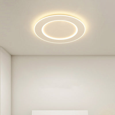 Modern Minimalist PVC Iron Leaf-Shaped Round LED Flush Mount Ceiling Light For Bedroom & Living Room