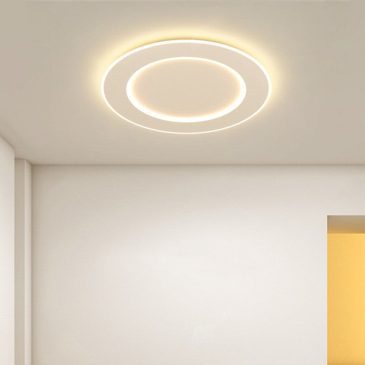 Modern Minimalist PVC Iron Leaf-Shaped Round LED Flush Mount Ceiling Light For Bedroom & Living Room
