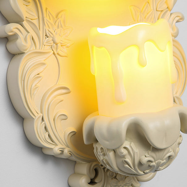 Applique murale 1 lumière en résine, verre, métal et coquille sculptée de style vintage traditionnel pour chambre et salon 