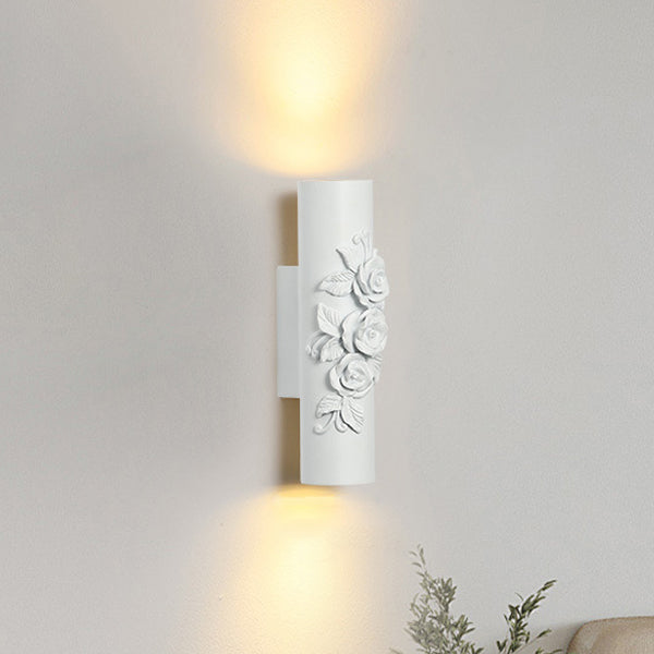Applique murale 1 lumière en résine, verre, métal et coquille sculptée de style vintage traditionnel pour chambre et salon 