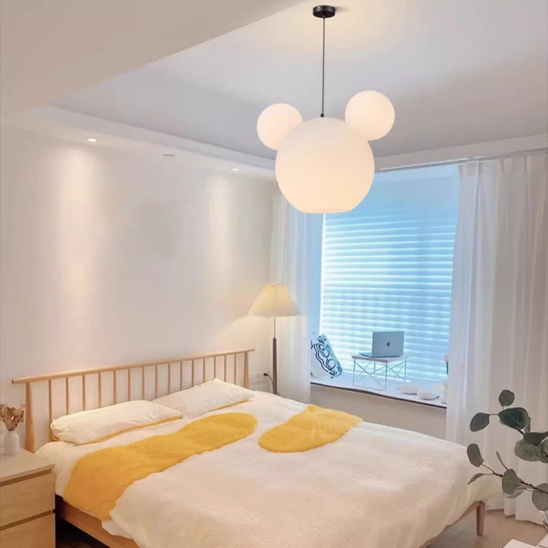 Modern Art Deco PE Iron Kids Doll Round 3-Light Chandelier For Bedroom & Living Room