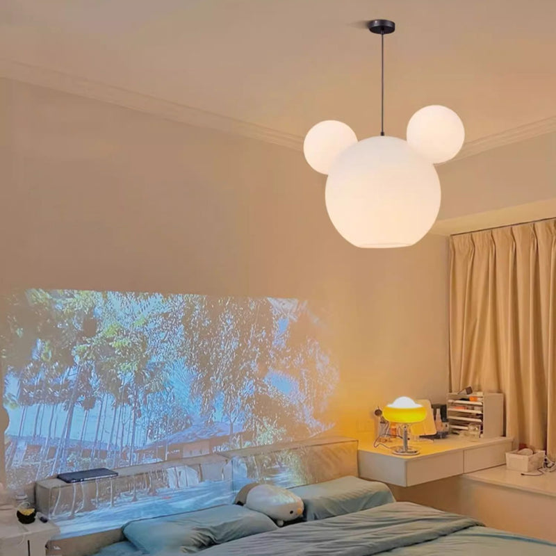 Modern Art Deco PE Iron Kids Doll Round 3-Light Chandelier For Bedroom & Living Room