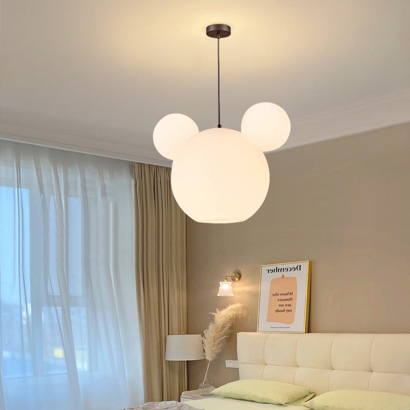 Modern Art Deco PE Iron Kids Doll Round 3-Light Chandelier For Bedroom & Living Room