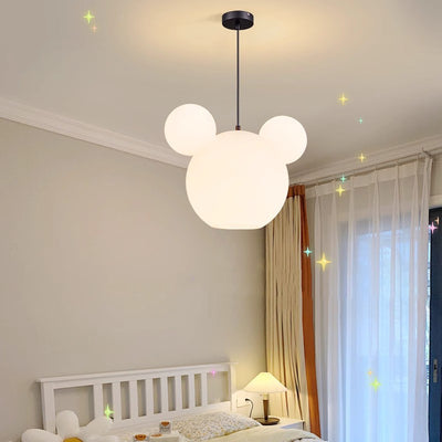 Modern Art Deco PE Iron Kids Doll Round 3-Light Chandelier For Bedroom & Living Room
