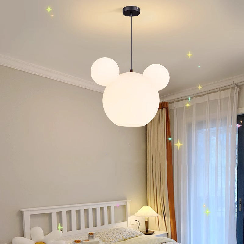 Modern Art Deco PE Iron Kids Doll Round 3-Light Chandelier For Bedroom & Living Room