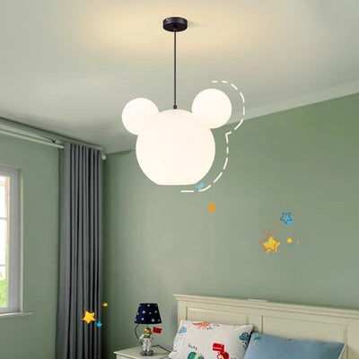 Modern Art Deco PE Iron Kids Doll Round 3-Light Chandelier For Bedroom & Living Room