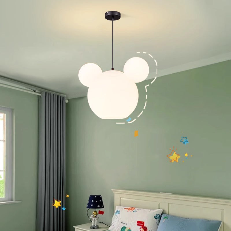 Modern Art Deco PE Iron Kids Doll Round 3-Light Chandelier For Bedroom & Living Room
