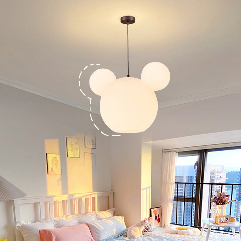 Modern Art Deco PE Iron Kids Doll Round 3-Light Chandelier For Bedroom & Living Room