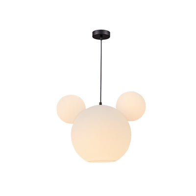 Modern Art Deco PE Iron Kids Doll Round 3-Light Chandelier For Bedroom & Living Room