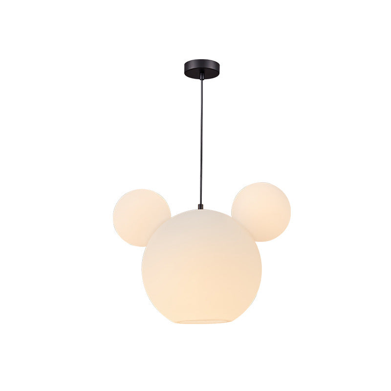 Modern Art Deco PE Iron Kids Doll Round 3-Light Chandelier For Bedroom & Living Room