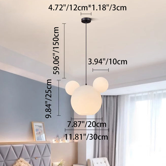 Modern Art Deco PE Iron Kids Doll Round 3-Light Chandelier For Bedroom & Living Room