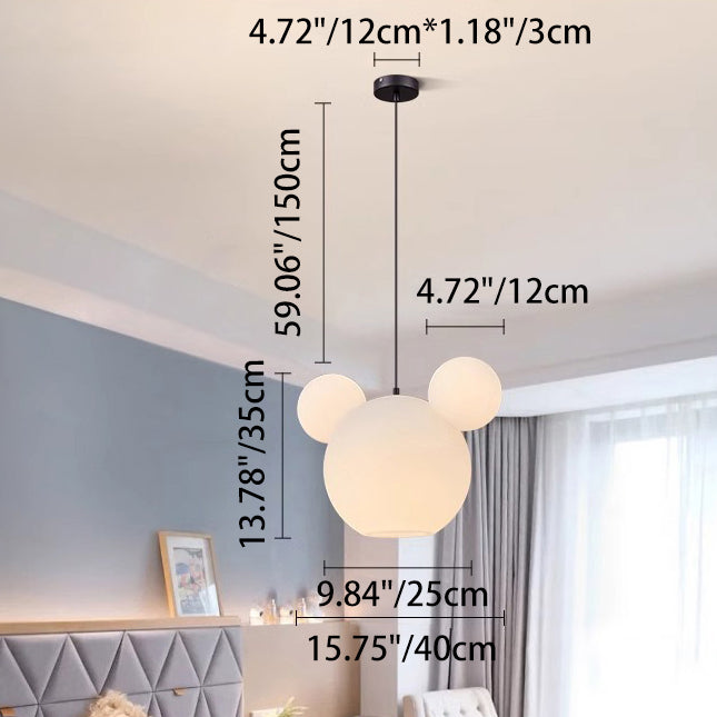 Modern Art Deco PE Iron Kids Doll Round 3-Light Chandelier For Bedroom & Living Room
