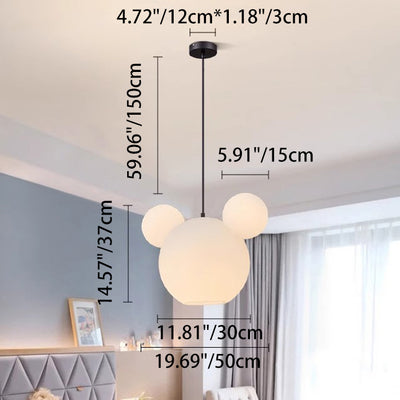Modern Art Deco PE Iron Kids Doll Round 3-Light Chandelier For Bedroom & Living Room
