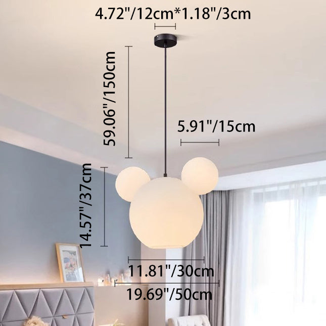 Modern Art Deco PE Iron Kids Doll Round 3-Light Chandelier For Bedroom & Living Room