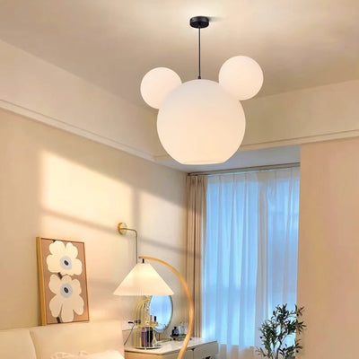 Modern Art Deco PE Iron Kids Doll Round 3-Light Chandelier For Bedroom & Living Room