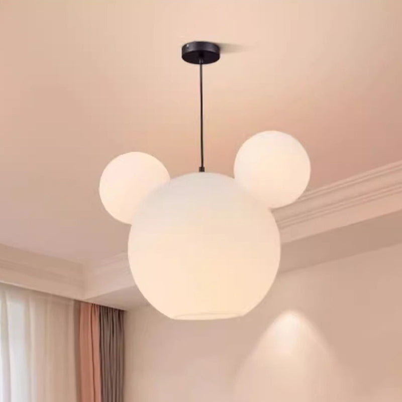 Modern Art Deco PE Iron Kids Doll Round 3-Light Chandelier For Bedroom & Living Room