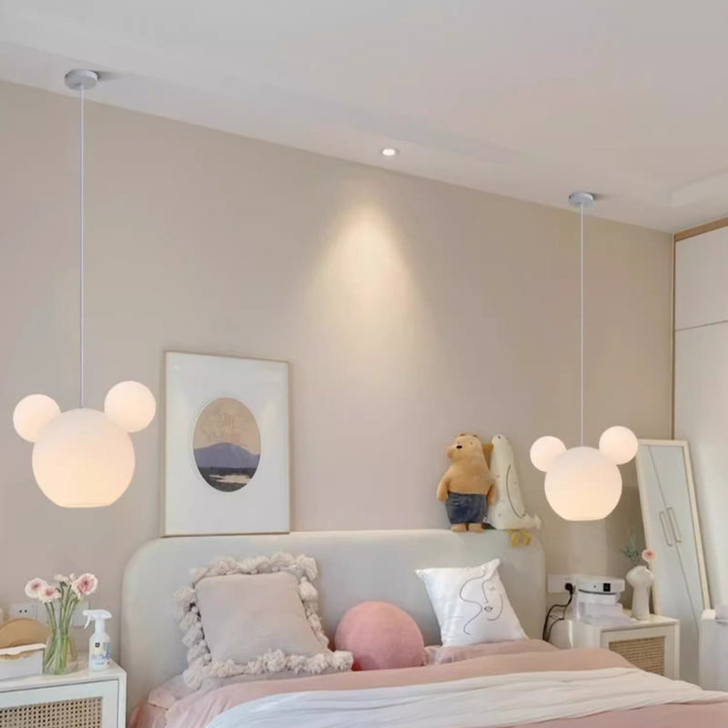 Modern Art Deco PE Iron Kids Doll Round 3-Light Chandelier For Bedroom & Living Room