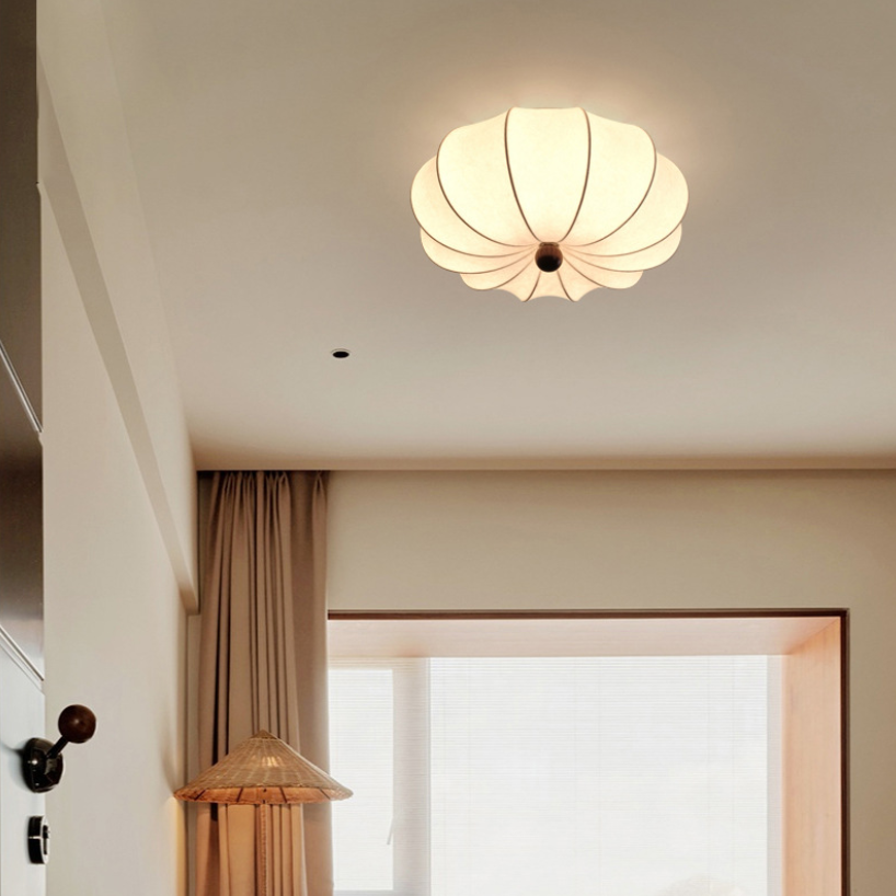 Traditionelle chinesische Seidenholz-Kürbis-förmige LED-Deckenleuchte für Schlafzimmer &amp; Wohnzimmer 