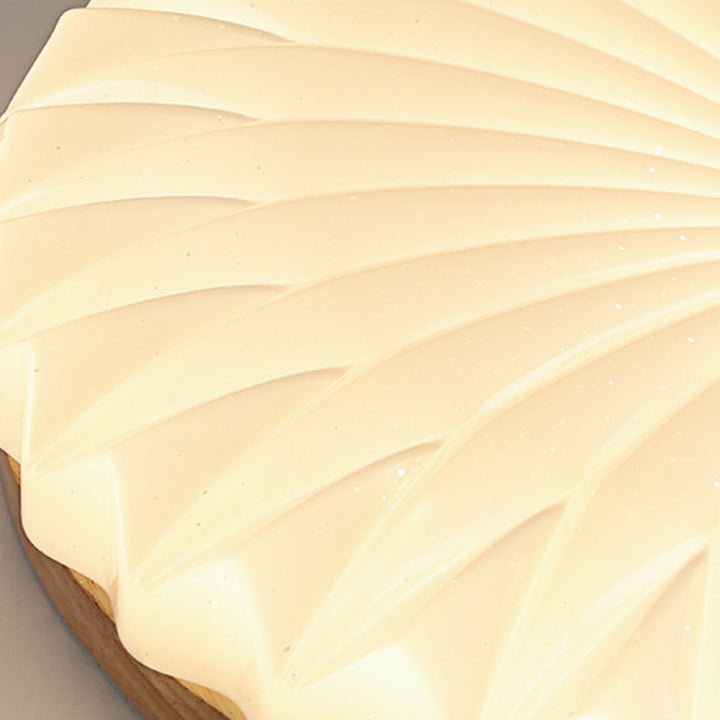 Lumière de plafond encastrée ronde à LED en PVC créatif contemporain, bois, fer texturé pour chambre et salon 