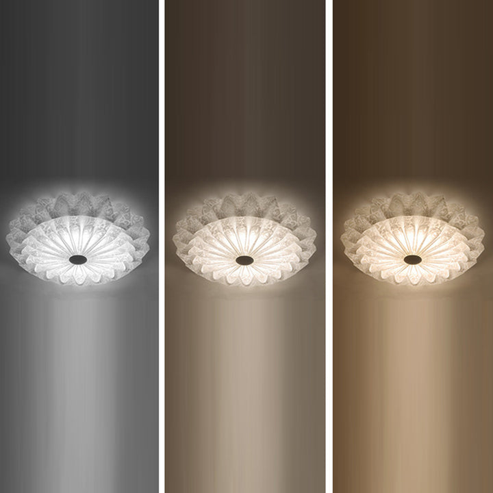 Moderne minimalistische Acryl-Eisen-Plissee-Rund-LED-Deckenleuchte für Schlafzimmer und Wohnzimmer 