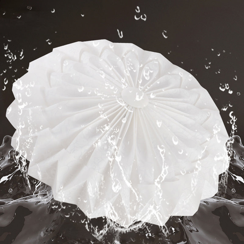 Modern Minimalist Acrylic Iron Pleated Round LED Flush Mount Ceiling Light For Bedroom & Living Room