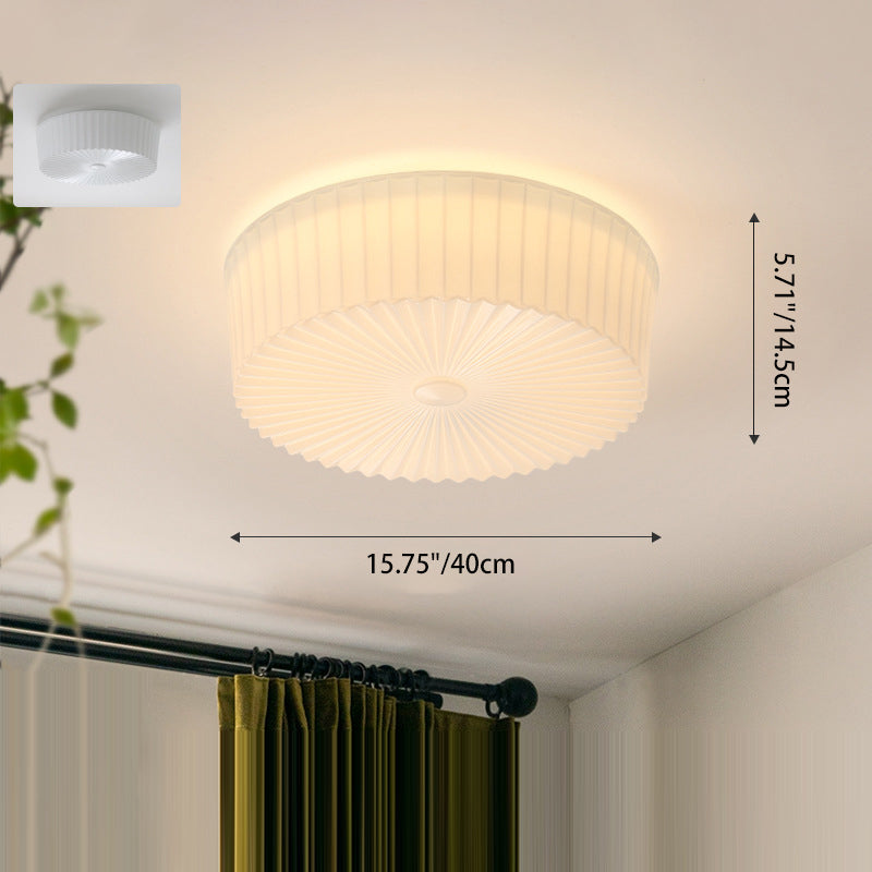 Plafonnier LED rond en verre fer traditionnel français à volants floral pour chambre et salon 