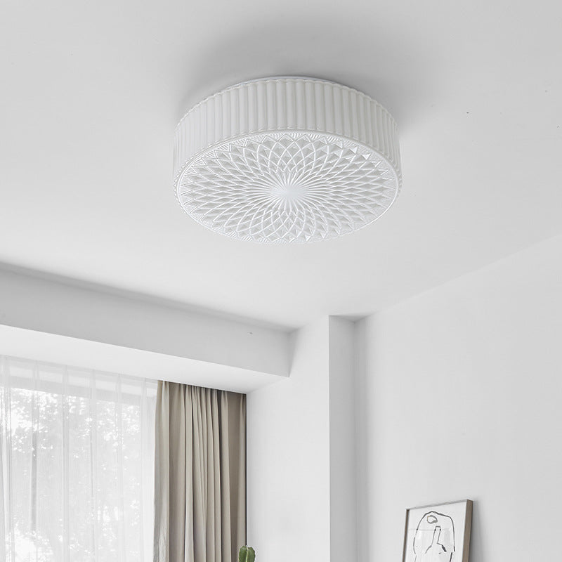 Plafonnier LED rond en verre fer traditionnel français à volants floral pour chambre et salon 
