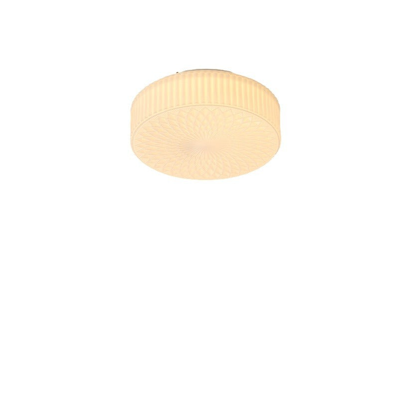 Plafonnier LED rond en verre fer traditionnel français à volants floral pour chambre et salon 