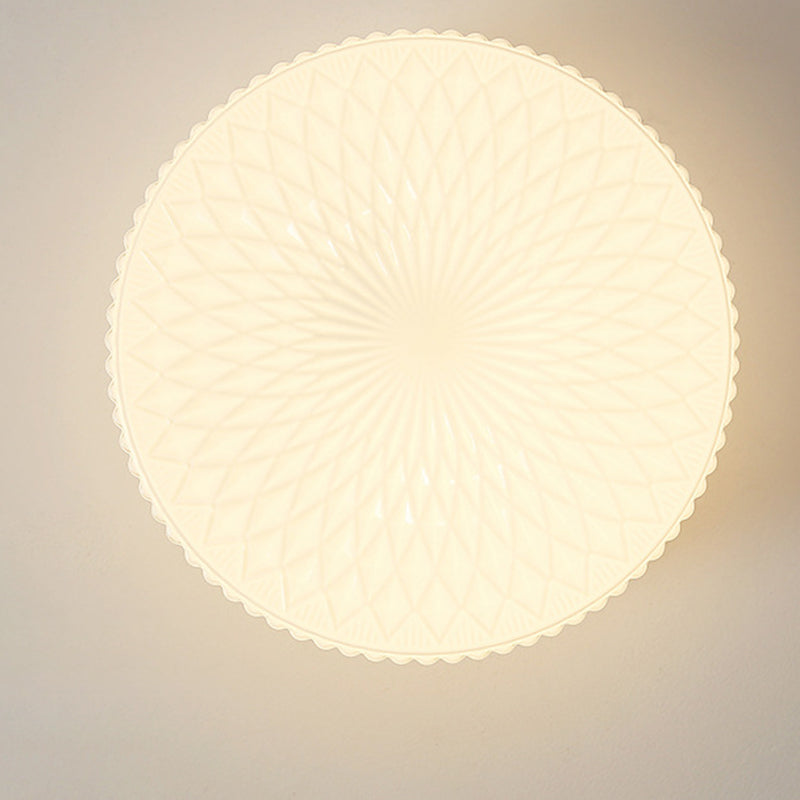 Plafonnier LED rond en verre fer traditionnel français à volants floral pour chambre et salon 