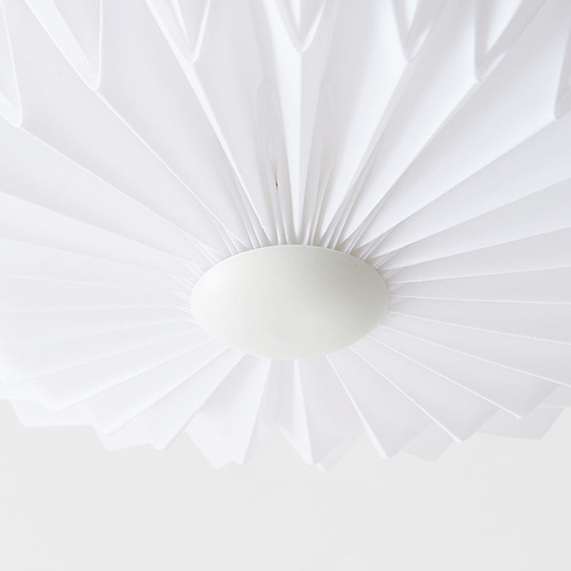 Traditional French PVC Iron Pleated Half-Dome LED Flush Mount Ceiling Light For Bedroom &amp; Living Room