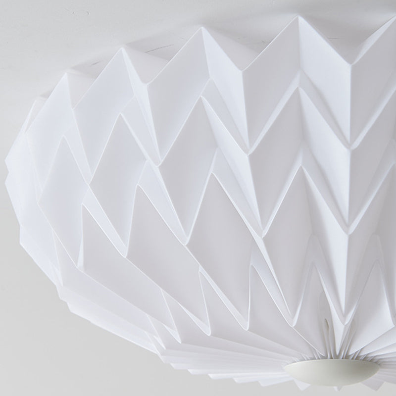 Traditional French PVC Iron Pleated Half-Dome LED Flush Mount Ceiling Light For Bedroom &amp; Living Room