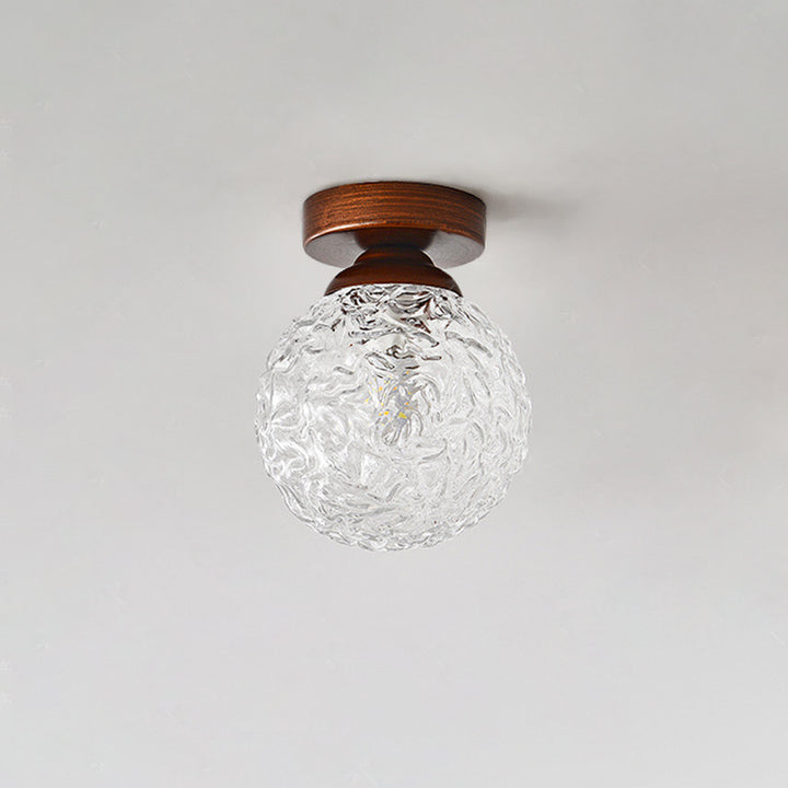 Traditionelle Vintage Glas Metall Globus Runde 1-Licht Semi-Flush Mount Deckenleuchte Für Schlafzimmer &amp; Wohnzimmer 