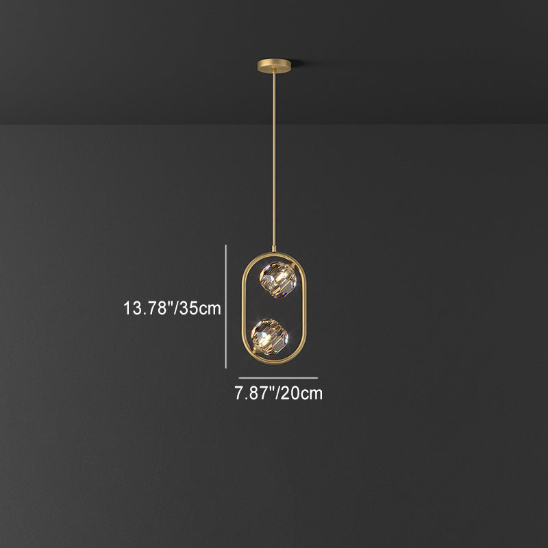 Lustre LED ovale rond en cristal et laiton moderne de luxe pour salle à manger et salon 