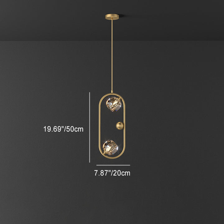 Lustre LED ovale rond en cristal et laiton moderne de luxe pour salle à manger et salon 