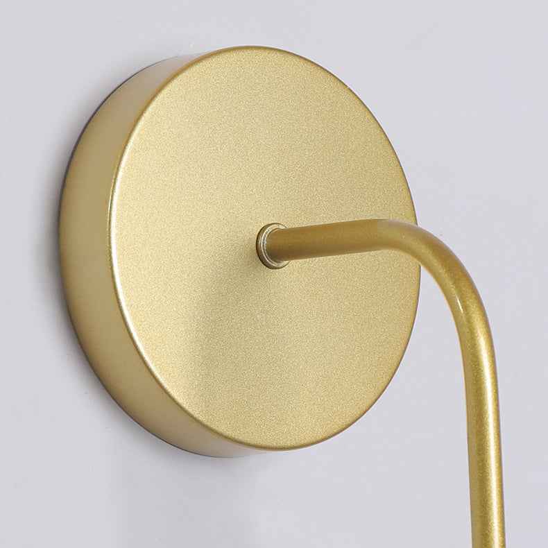 Contemporary Scandinavian Glass Iron Round Square Curved LED Wall Sconce Lamp For Bedroom & Living Room