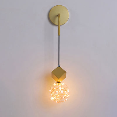 Contemporary Scandinavian Glass Iron Round Square Curved LED Wall Sconce Lamp For Bedroom & Living Room