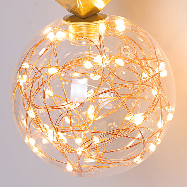 Contemporary Scandinavian Glass Iron Round Square Curved LED Wall Sconce Lamp For Bedroom & Living Room