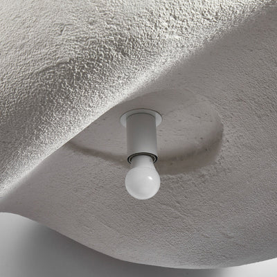 Traditional Japanese Polystyrene Irregular Curved Round 1-Light Pendant Light For Bedroom & Living Room