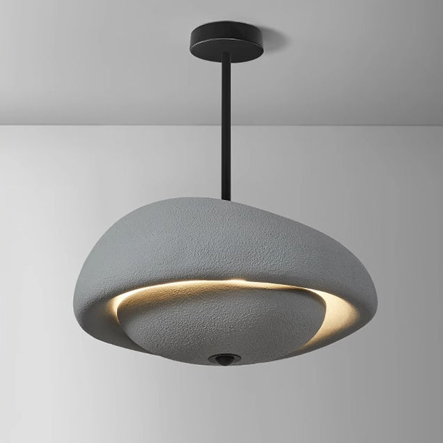 Traditional Japanese Resin Irregular Round 3-Light Chandelier For Bedroom & Living Room