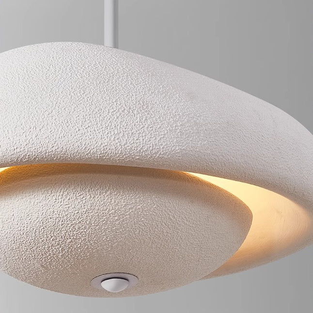 Traditional Japanese Resin Irregular Round 3-Light Chandelier For Bedroom & Living Room